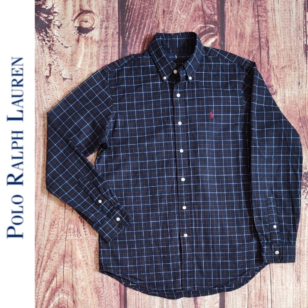 Vtg Polo Mens Oxford Flannel Button Down Long Sleeve Excellent Condition